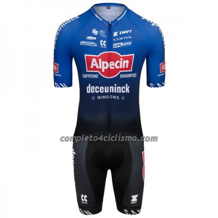 Completo Maglia + Pantaloncino con bretelle 2022 Tour de France Alpecin Deceuninck Blu